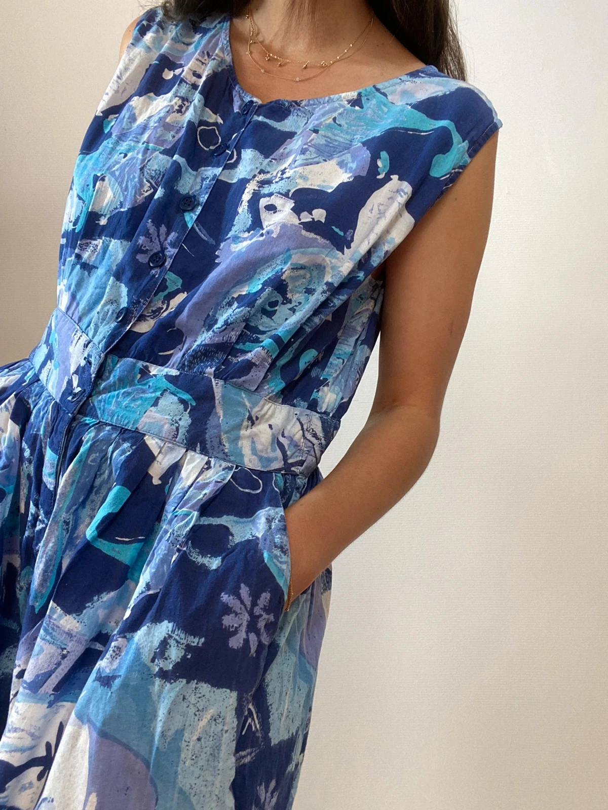 macacão curto/Bermuda azul com estampa – photo 10